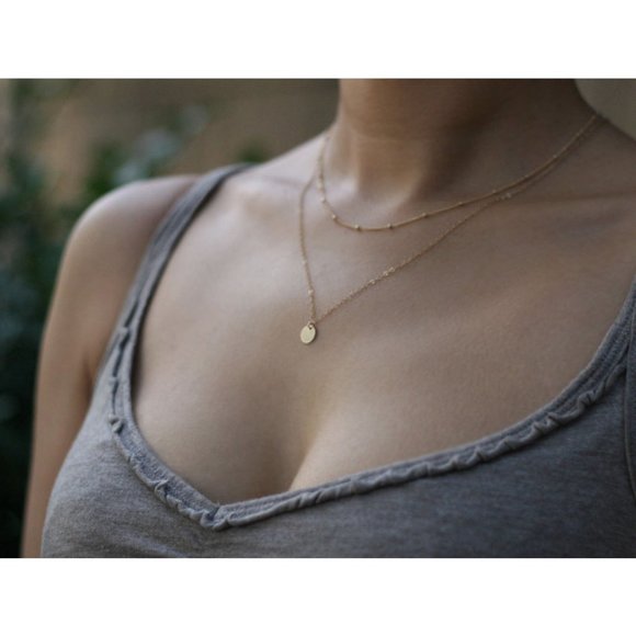 Dainty Layered Coin Necklace (Gold) - Picture 6 of 7
